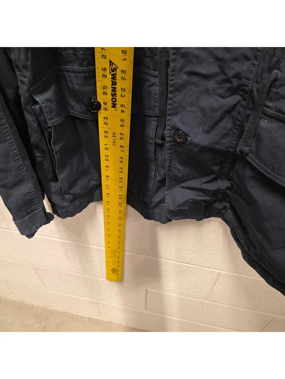 J Crew Field Mechanic Jacket Mens XL Navy Blue Military Packable Hood 25x33
